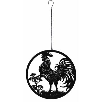 Hanging Rooster Metal Wall Art 40x77cm