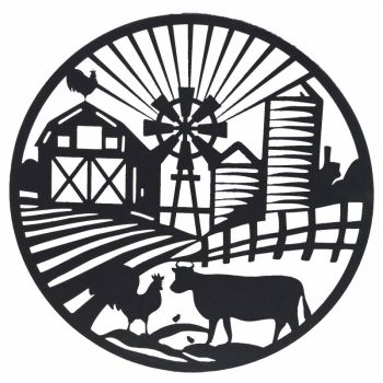 Round Farm Life Metal Wall Art 40cm