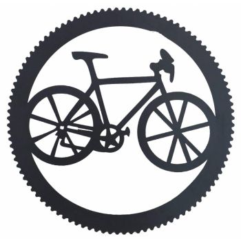 Round Bike And Cog Metal Wall Art 45x45cm