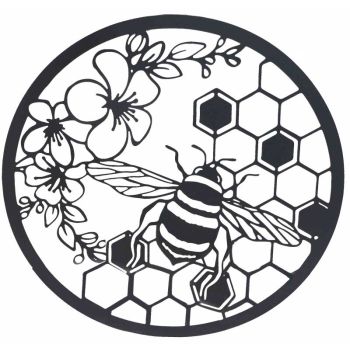 Beehive Producing Honey Metal Wall Art 60cm