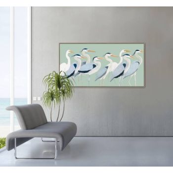 Flock of Birds Framed Canvas 120cm
