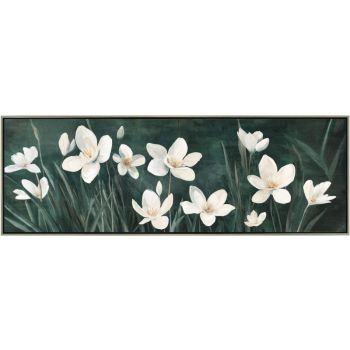 Blooming Flower Framed Artwork 150x50cm
