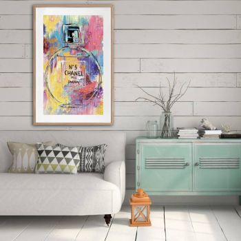 Luxury Perfume Artwork Framed W Glass Front 80x120cm