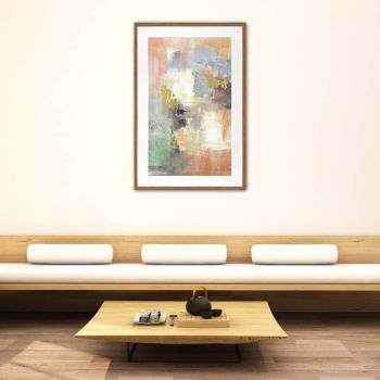 Hudson Abstract Artwork Framed W Glass Front 80x120cm