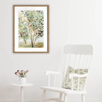 Summer Tree Artwork Framed W Glass Front 60x80cm