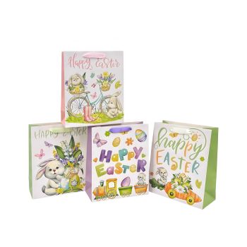 bulk 24 Xlarge Easter Time Gift Bag 4 Assort 31x42cm