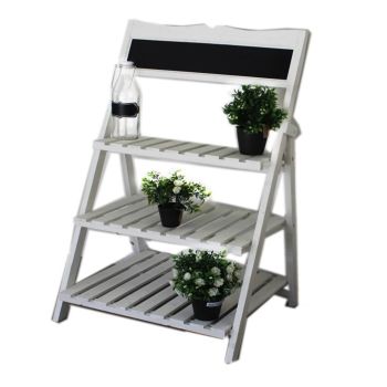 3 Tier Wooden Shelf w Black Board 102cm