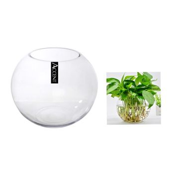 Glass Rose Round Fish Bowl 39x35cm