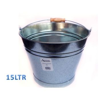 bulk 6 Galvanized Bucket w Handle 15L 33cm