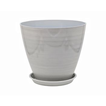 bulk 6 Brush Glazed Planter w Drainage Tray 50cm