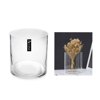 bulk 6 Glass Cylinder Decorative Vase 25cm