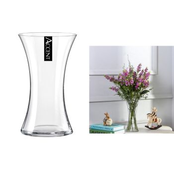 bulk 12 Glass Waisted Vase Flower 15cm