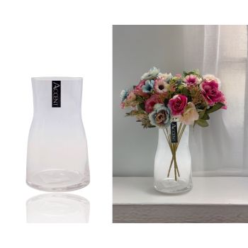 bulk 12 Glass Vase Taper Waisted 17cm