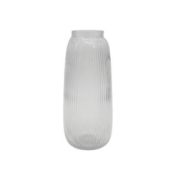 bulk 6 Clear Rippled Glass Vase Cone With Lip 7x30cm