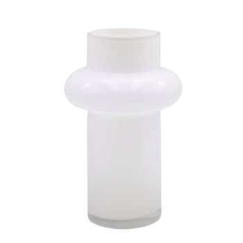 bulk 4 White Round Belly Glass Vase Tina 26cm