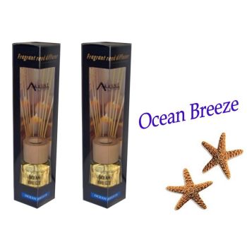 bulk 24 Scented Oil Diffuser Ocean Breeze 50Ml 8 Rattan Sticks