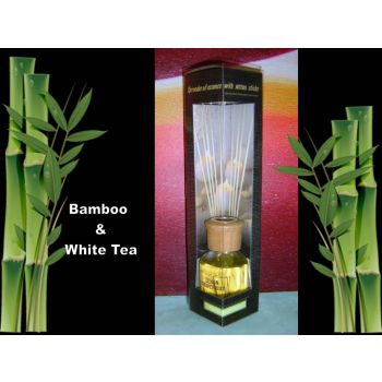 bulk 24 Scented Oil Diffuser Bamboo White Tea 50ml 8 Rattan Sticks