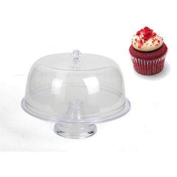 Acrylic Cake Stand w Lid Cover 34cm