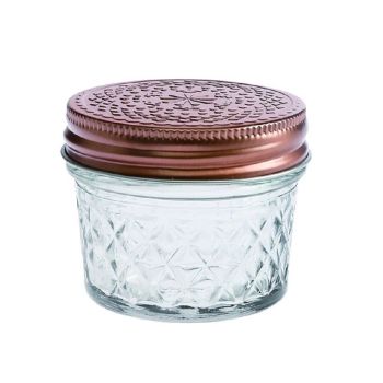 bulk 48 Diamond Look Glass Jar w Gold Lid Canister 7cm