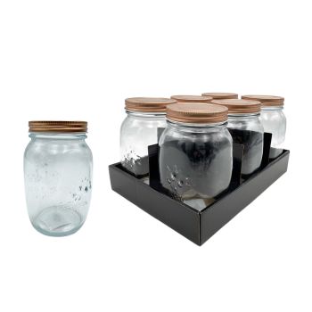 bulk 18 Glass Jar w Metal Lid 1000ml Canister 16cm