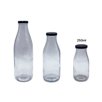 bulk 48 250ml Glass Milk Bottle