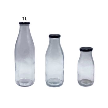 bulk 12 1L Glass Milk Bottle