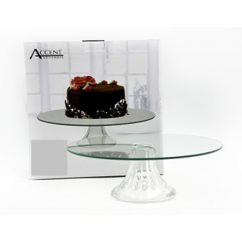 Glass Round Cake Stand 25cm