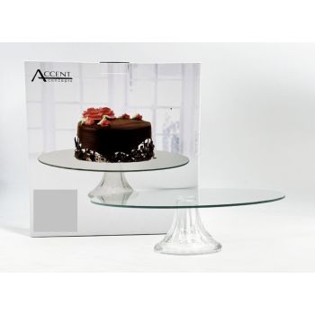 Glass Round Cake Stand 30cm