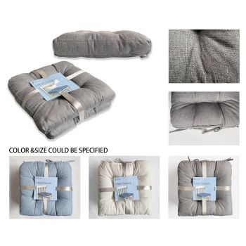 bulk 12 Thick Tufted Chair Pad 4 Assorted 38x7cm