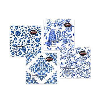 bulk 960 3Ply Napkin All About Blue Assort 33cm