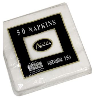 bulk 2400 White Napkin Dinner 2ply 40cm