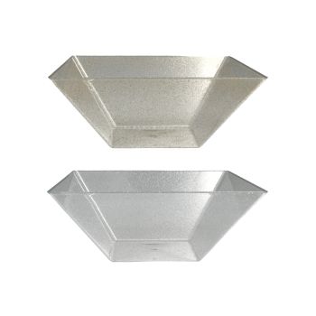 bulk 24 Glitter Plastic Tapered Bowl Square 3.7lt 28x11cm