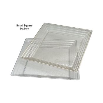 bulk 24 Square Glitter Plastic Serving Tray 30cm