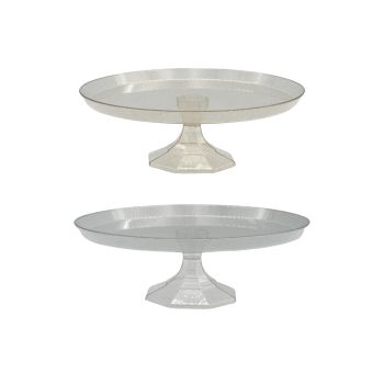 bulk 24 Glitter Plastic Cake Stand 26x5cm