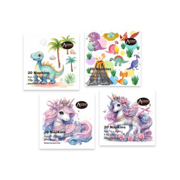 bulk 48 Party Timr Napkins 2ply 4 Assort 33cm