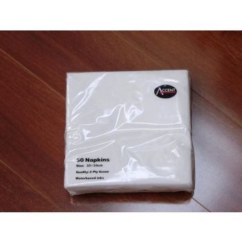 bulk 24 2 Ply White Napkin 33cm