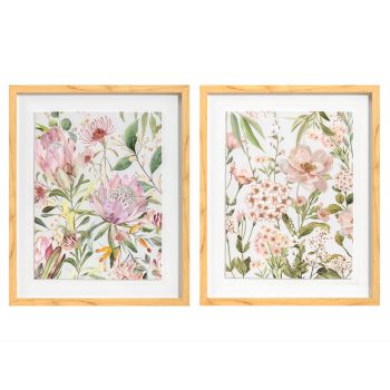 Set 2 Floral Framed Wall Art Assort 50cm