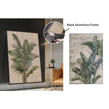 Set 2 Natural Green Leaf Wall Art Assort 100cm