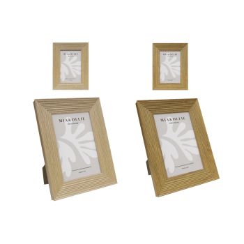 Set 2 Photo Frame Oak '4x6in' Assort 15cm