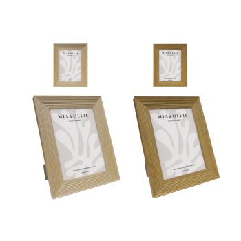 Set 2 Photo Frame Oak '5x7in" Assort 18cm