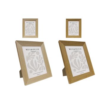 Set 2 Photo Frame Oak '6x8in' Assort 20cm