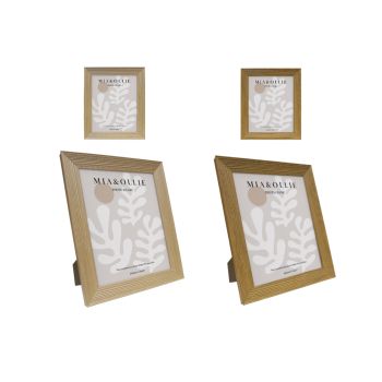Set 2 Photo Frame Oak '8x10in' Assort 25cm