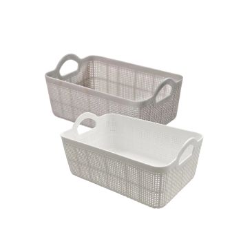 bulk 24 Rect Storage Basket w Handle Assort 19cm