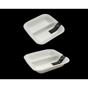 bulk 48 Bone China 2 Section Sauce Spice Dish 9cm