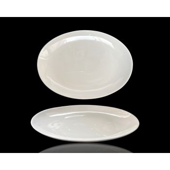 bulk 12 White Fine Bone China Oval Platter 12.5ln 30x2cm