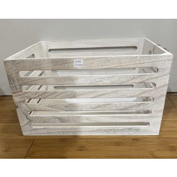 Wood Crates White Wash 40x22cm