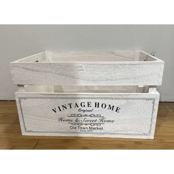 Vintage Home Wood Crates White Wash 40x22cm