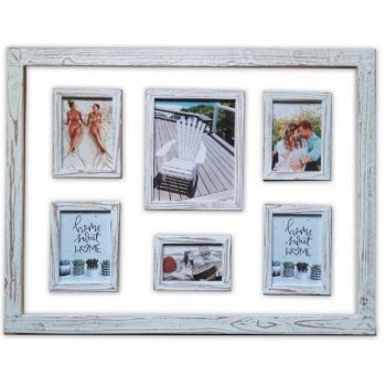 Rustic 6 Collage Photo Frame w Glass Background 82cm