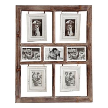 A Wooden 7 Collage Hanging Photo Frame 80cm