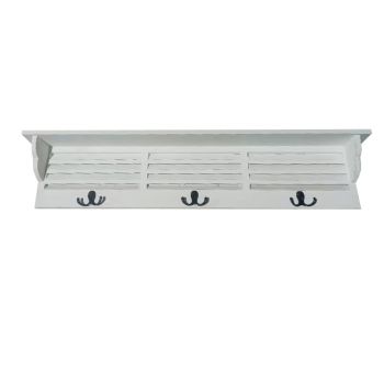 Wall Mount Shutter Shelf w 3 Double Hooks 102cm